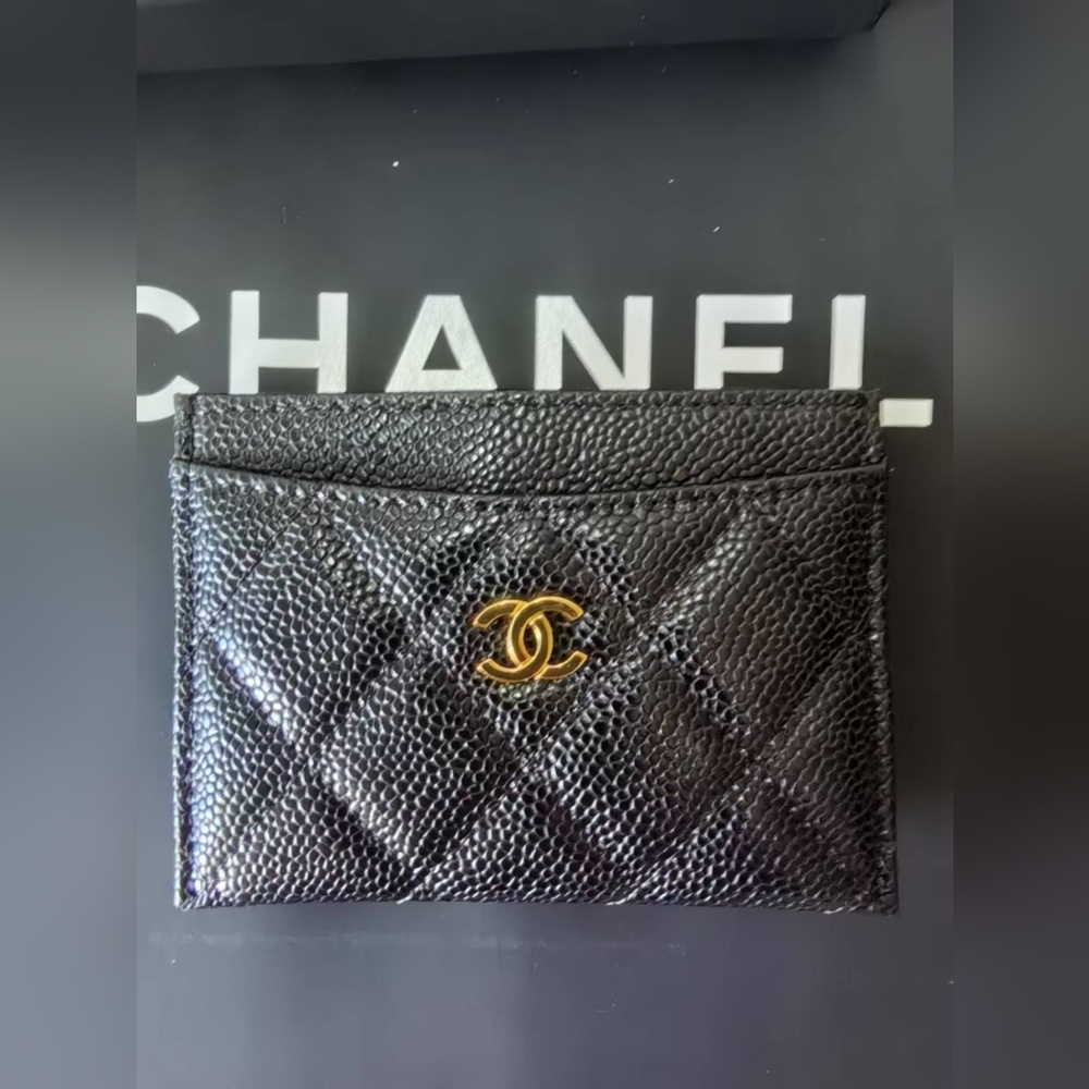 Chanel Quilted Lambskin Black Card Holder